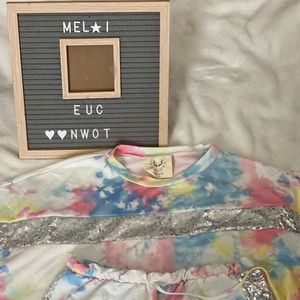 Boutique Tie dye/Sequined Lounge Set